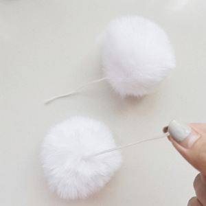 Boule de Fausse Fourrure de Lapin Accessoires Breloques Douces 7/8cm Fourrure de Ponpon de Lapin Moelleux DIY - Product Image 6