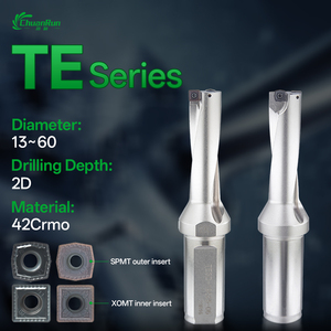 ดอกสว่าน TE ซีรีส์ 2D แบบแทรกภายใน XOMT และแทรกภายนอก SPMT แบบเปลี่ยนหัวได้ ดอกสว่านแบบแทรกคู่ เหมาะสำหรับอุตสาหกรรมงานโลหะ CNC - Product Image 1