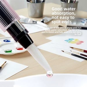 Stylo plume à pointe plate pour <span class=keywords><strong>aquarelle</strong></span> solide, crayon de couleur soluble dans l'eau, <span class=keywords><strong>pinceau</strong></span> à réservoir d'eau, stylo de peinture en nylon plastique – Vente en gros - Product Image 4