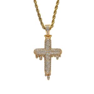 <span class=keywords><strong>Collana</strong></span> con Ciondolo <span class=keywords><strong>a</strong></span> Croce CN126 in Ottone Placcato Oro con Zirconi Cubici AAA e Catena <span class=keywords><strong>a</strong></span> <span class=keywords><strong>Corda</strong></span>, Gioielli Hip Hop per <span class=keywords><strong>Uomo</strong></span> e Donna, Regalo per Feste - Product Image 1