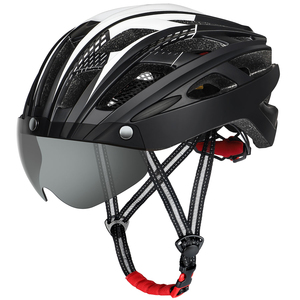 Casco de bicicleta ultraligero CE CPSC con gafas magnéticas, casco De Ciclismo trasero con luz LED, casco De seguridad transpirable para bicicleta - Product Image 2
