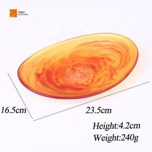 Современная овальная чаша с оранжевым вихрем - Product Image 3