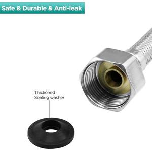 1/2 "x 1/2" connecteur de tuyau flexible en acier inoxydable tressé BSP raccord tuyaux queue connecteur Flexible bricolage remplacement - Product Image 2