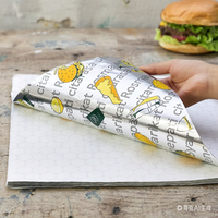 Papier d'emballage pour sandwich en aluminium anti-graisse avec logo personnalisé, faible MOQ, pour restaurants, hamburgers, pains, personnalisation rapide