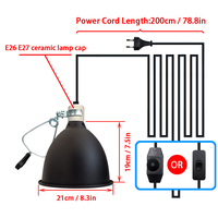 Lampe à réflecteur en aluminium de 5,5 pouces avec pince, douille céramique, pour terrarium, idéale pour le chauffage des reptiles