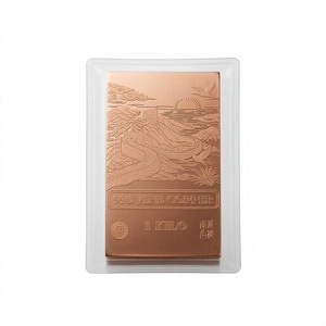 Barra de Cobre Puro 999 con Patrón del Dragón del Zodíaco Chino, Gran Muralla y Fénix Fu, Barra de Regalo de 1 kg - Product Image 1