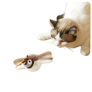 Juguete Interactivo para Gatos Recargable por USB, Nuevo Pájaro Simulado con Alas que se Agitan, Juguete Automático de Gavrocho con Hierba Gatera, Material de Felpa - Product Image 4