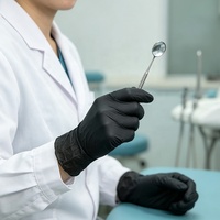100 pièces/boîte gants médicaux en vinyle examen de santé dentiste soins aux personnes âgées noir jetable sans poudre 4mil gants en PVC pour soins dentaires