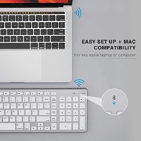 Teclado inalámbrico de 102 teclas para Mac, teclado inalámbrico para computadora ergonómica, recargable, con Bluetooth, certificación CE, FCC, venta al por mayor