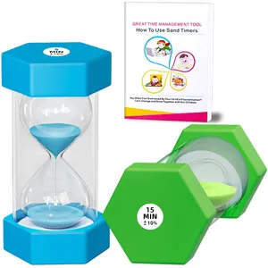 Несколько вариантов цветов визуальный сенсорный таймер песочные часы игрушка 30 минут 5 минут пластиковая основа плавающий сенсорный жидкий песочный таймер для детей