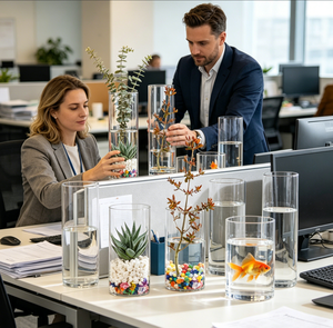 Venta al por Mayor de Floreros Cilíndricos de Vidrio Transparente en Varios Tamaños para Decoración de Bodas, Hogar y Cafeterías - Product Image 5
