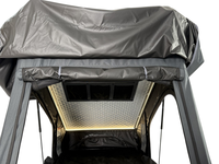 Tente de toit de voiture imperméable en toile pour 4 personnes, ouverture instantanée, coque rigide en alliage d'aluminium, charnière externe en X, coque rigide RTT