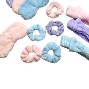 Maquillaje de Spa de lujo de alta calidad Lavado DE CARA Poliéster Banda elástica ancha para la cabeza y felpa Ojo Msak Juego de sueño profundo Logotipo personalizado - Product Image 4