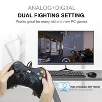 Manette de jeu filaire de style X360 pour PC 360 °   Manette ergonomique à vibration pour joueur unique