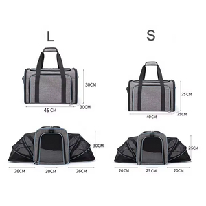 Portador de viaje para mascotas expandible de lado suave aprobado por la aerolínea Cierre de cremallera y mochila para <span class=keywords><strong>perros</strong></span> con bolsillos Almohadilla de lana extraíble - Product Image 2