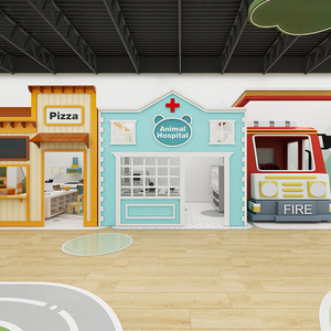 बच्चे मेरे शहर के रोल प्ले एरिया इनडोर मनोरंजन उपकरण के साथ कैफे सॉफ्ट प्लेग्राउंड खेलते हैं - Product Image 6