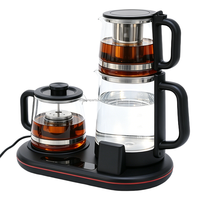 Bouilloire multifonction 3-en-1 1500W avec fonction maintien au chaud et double paroi en verre, séparation thé et eau