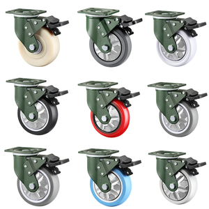 YTOP 4 Zoll Schwerlast-Gummi-Schwenkrolle mit Bremsen Hohe Tragfähigkeit Manganstahl Industriewagen-Rolle - Product Image 3