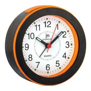 JUSTAMINUTE Orange and <b>Black</b> Alarm <b>Clock</b> JA7061TO - Product Image 1