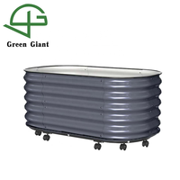 Kit de lit de jardin surélevé en métal minimaliste fond galvanisé avec roues petite jardinière extérieure maison pépinière décor de fleurs numérique