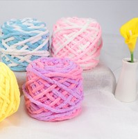 Wholesale Velvet Chenille Yarn 100g Soft Knitting Yarn Crochet 100% Polyester Yarn Jumbo Chenille