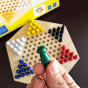 Bộ Lục Giác Checker Game Set Hội Đồng Giáo Dục Bằng Gỗ Trẻ Em Cổ Điển Trung Quốc Checkers Set Chiến Lược Gia Đình Trò Chơi Miếng Backgammon - Product Image 3