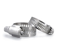 SS304 petit mini colliers de serrage de type américain en acier inoxydable ressort pince de tuyau à gaz engrenage à vis sans fin poignée à dégagement rapide pour tuyau de voiture