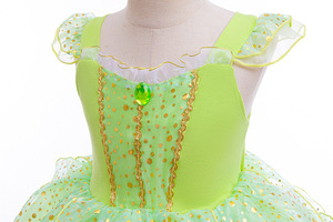 Elfen-Kostüm Mädchen Weihnachten Halloween Cosplay Prinzessinnenkleid Krone Zauberstab Themenparty-Outfit Anime Grünes Feen-Tutu-Kleid - Product Image 3