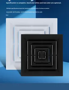 Diffusore Quadrato in Plastica Personalizzato, Vendita Diretta dalla Fabbrica, Presa d'Aria Circolare Rinforzata, Moderno Montaggio a Parete, Garanzia 2 Anni <span class=keywords><strong>CMD</strong></span> - Product Image 6
