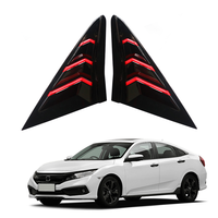 Persiennes arrière ABS pour 2016-2019 Civic X hayon facile à installer en Fiber de carbone Look garniture extérieure de voiture accessoires extérieurs