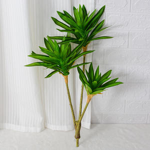 Rama Artificial de <span class=keywords><strong>Dracaena</strong></span> Reflexa de 3 Cabezas, Tallo de Bambú de la Suerte Variegado, Vegetación Tropical para Decoración del Hogar, Hotel u Oficina, Venta al por Mayor - Product Image 6