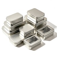 Boîte en fer blanc carrée personnalisée, mini, portable, de qualité alimentaire, pour le stockage de chocolats, bonbons et emballages cadeaux, avec couvercle à charnière