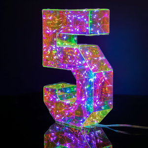 25CM Holographique DIY 3D Magique Lumineux LED Lettre Numéro pour Noël Anniversaire Festif Décoratif Autre Partie Fournisseur - Product Image 5