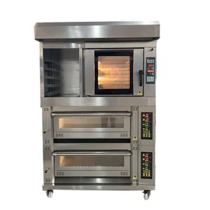 Kommerzielles OEM anpassbar 2 Decks 4 Tabletts Toaster Bäckerei Pizzaofen 5 Tabletts elektrischer Heißluft-Konvektionsofen