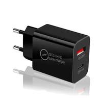 Cargador rápido de doble puerto de 20W con Carga rápida PD3.0 y QC3.0, enchufe de EE. UU./UE, tipo de producto cargadores y adaptadores