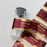 Autocollant en vinyle personnalisé imperméable pour bouteille de liquide, adhésif pour peptides, 3ml 5ml 10ml