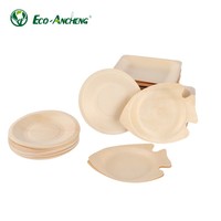 Assiette en bois naturel, vaisselle écologique, plateau en bois durable pour le service des aliments et les buffets