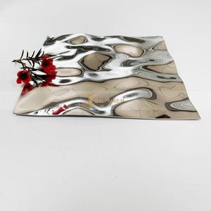 EX331 <b>Mirror</b> Finish Embossed 8K 3D Wall Panel Water Ripple Stainless Steel <b>Sheets</b> Plate for Hotel Interiors - Product Image 4
