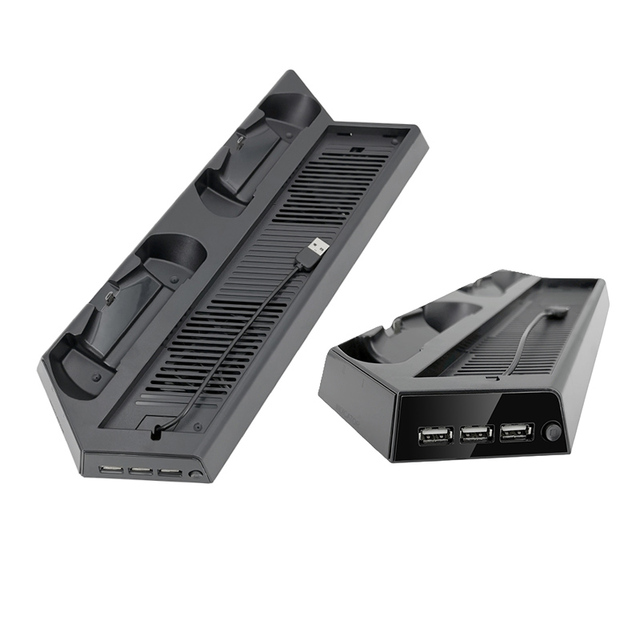Factory Wholesale Cooling Fan Vertical Stand for PS4 Pro Console Usb Hub Charging Dock Charger for PS4 Controller