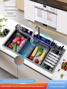2026 New Edition Smart LED Digital Display <strong>Kitchen</strong> <strong>Sink</strong> Multifunction Modern Waterfall Stainless Steel Smart <strong>Kitchen</strong> <strong>Sink</strong> - Product Image 6