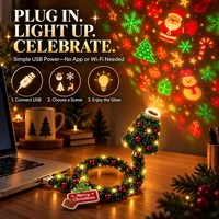 Nouveau projecteur de lumière de Noël avec design d'arbre de Noël, alimenté par USB, veilleuse de Noël, projecteur de plafond pour la décoration intérieure des fêtes de Noël