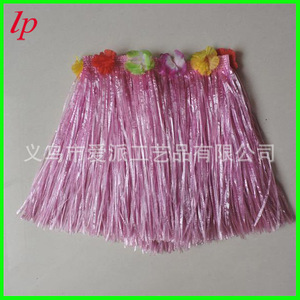 Hawaiian Hula <b>Skirt</b> For Children And Adults <b>Elastic</b> Waistband Pink Plastic Unisex Training Dancewear LPP7028 - Product Image 2