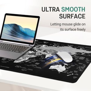 Tapis de souris de jeu carte du monde <span class=keywords><strong>XXL</strong></span> 35.4x 15.7in Base en caoutchouc antidérapante avec bords cousus Tapis de souris étanche pour bureau pour joueurs - Product Image 2