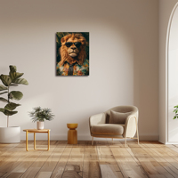 León Real con Corona Dorada, Majestad del Rey de la Selva, Impresión Digital Moderna en Acuarela, Arte en Lienzo, Decoración de Pared