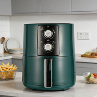 JEWIN Penggorengan Udara Digital Mewah 4-6L Tanpa Minyak Anti Lengket 3000W Hitam dengan Panggangan untuk Rumah Tangga