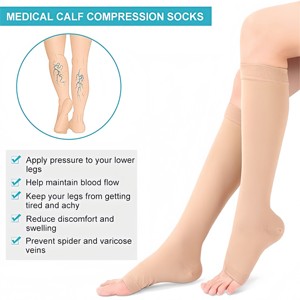 Calcetines <span class=keywords><strong>de</strong></span> Compresión Médica hasta la Rodilla, 20-30 mmHg, Spandex Transpirable, Medias Antiembólicas - Product Image 4