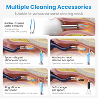 Nettoyeur d'oreilles intelligent sans fil HD avec caméra otoscope numérique flexible et contrôle par application pour l'entretien personnel quotidien