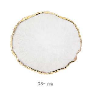 Palette ronde d'art des ongles en résine Agate Golden Edge Mélange de couleurs Palette de <span class=keywords><strong>dessin</strong></span> Faux vernis à ongles Présentoir Outil de <span class=keywords><strong>manucure</strong></span> 25 articles - Product Image 4