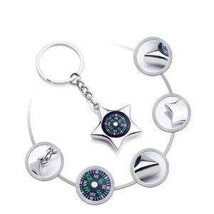 Mini boussole de survie porte-clés Camping de plein air randonnée boussole de poche navigateur <span class=keywords><strong>mousqueton</strong></span> porte-clés équipement d'escalade - Product Image 2