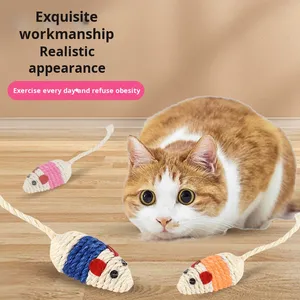 Directo <span class=keywords><strong>de</strong></span> fábrica, respetuoso con el medio ambiente, pequeños <span class=keywords><strong>ratones</strong></span> simulados, juguete masticable, ratón <span class=keywords><strong>de</strong></span> cuerda <span class=keywords><strong>de</strong></span> Sisal para aliviar el aburrimiento <span class=keywords><strong>de</strong></span> los <span class=keywords><strong>gatos</strong></span>, venta al por mayor transfronteriza - Product Image 4